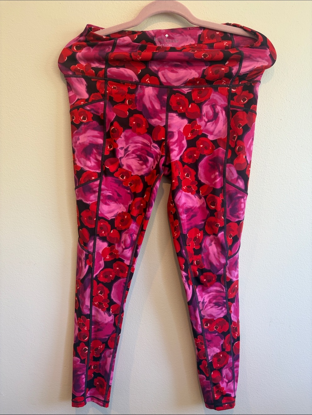 kate spade Pink & Red Floral Active Leggings